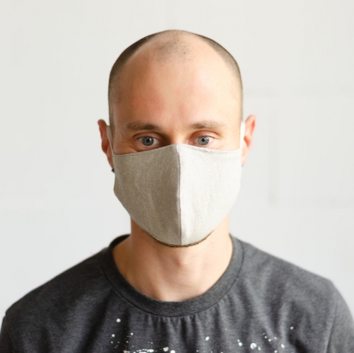 Конопляная маска гигиеническая многоразовая, 2-слойная (серая)