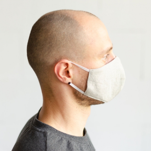 Конопляная маска гигиеническая многоразовая, 2-слойная (серая)