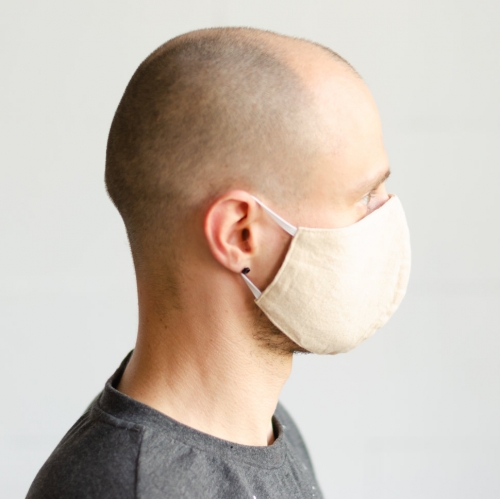 Конопляная маска гигиеническая многоразовая, 2-слойная (бежевая)