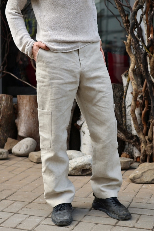 Брюки мужские из конопли натуральные неокрашенные