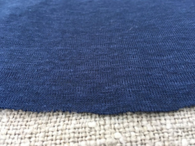 100% конопляный трикотаж синий