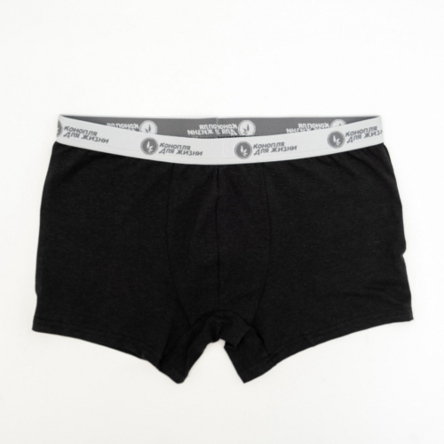 Мужские трусы боксеры из конопли, цвет чёрный