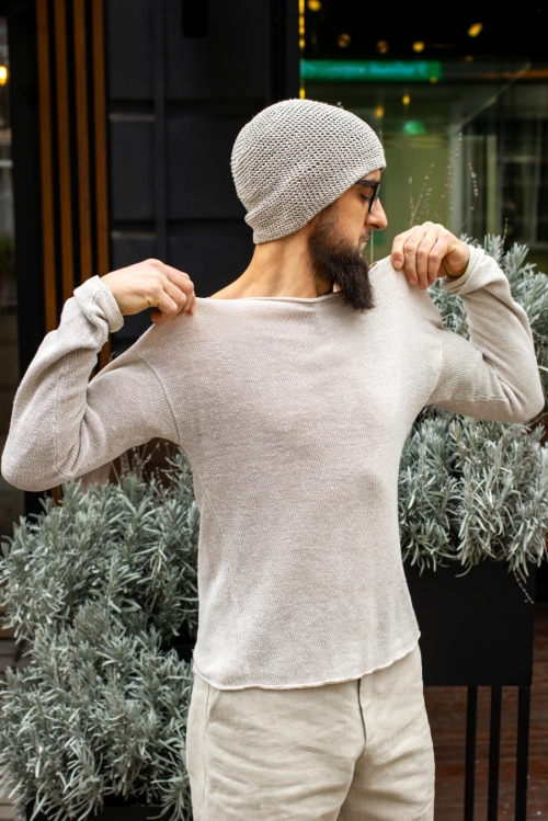 Лонгслив вязаный из конопли